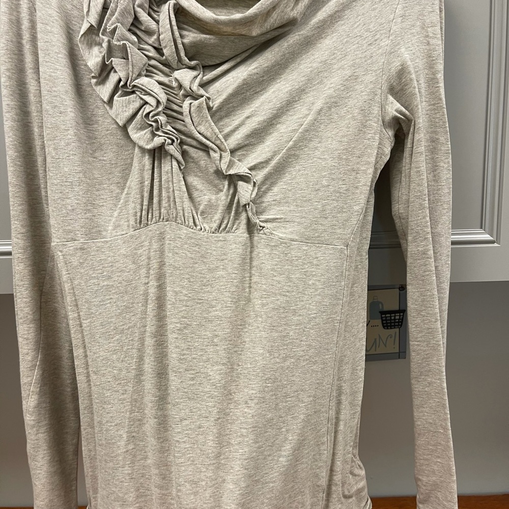 CABI long-sleeve oatmeal knit top - Jaunt Tee, S